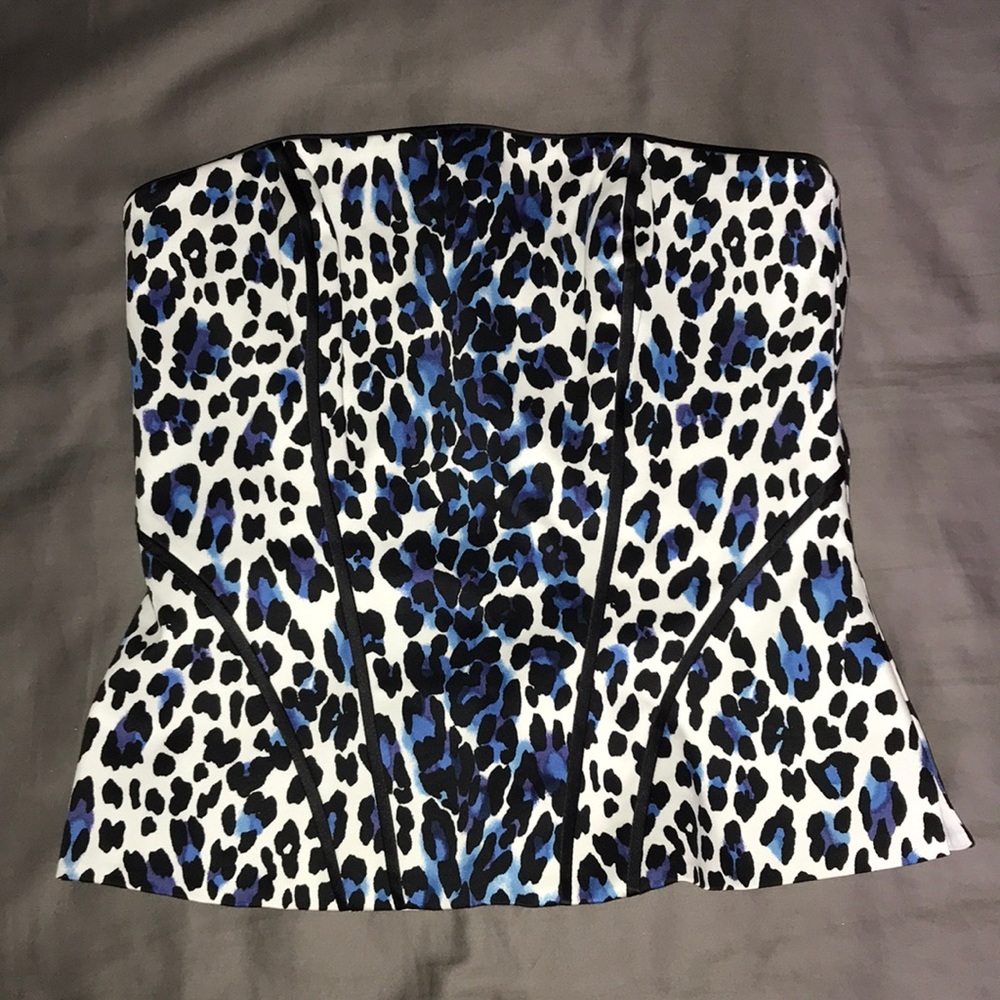 WHBM Animal Print Corset Top, Sz 6
